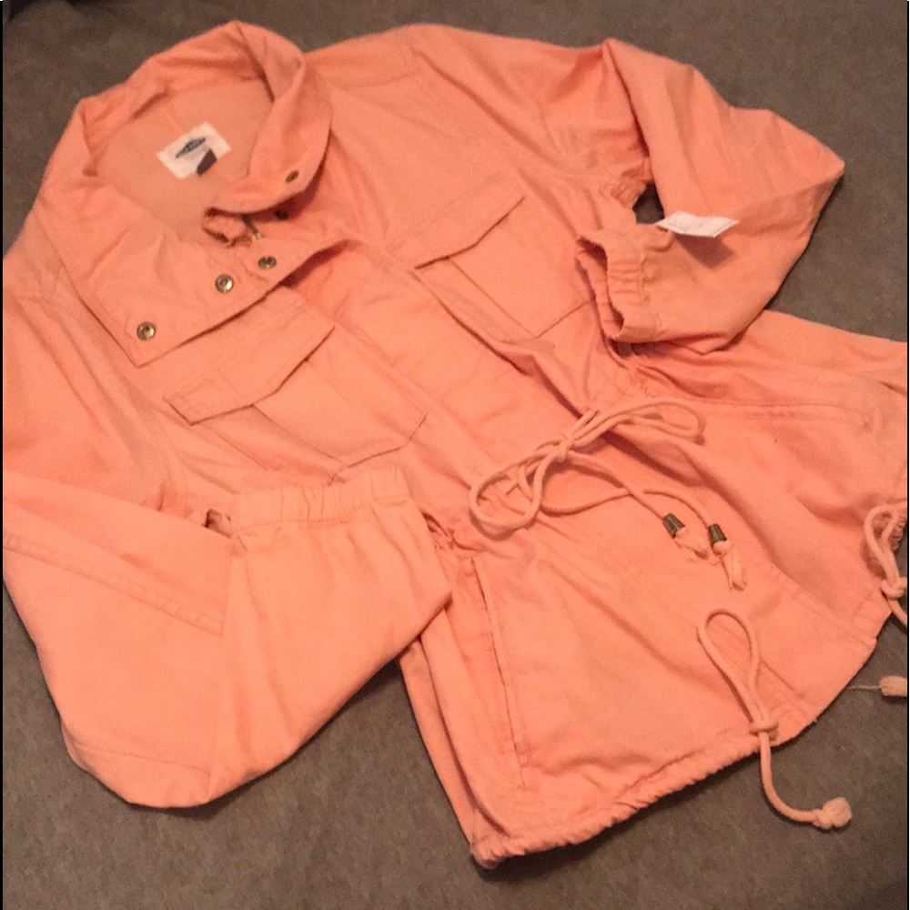 NWT Old Navy XL Pink Twill Field Jacket